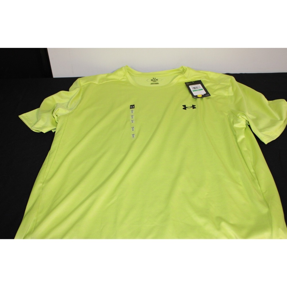 Under Armour Tech Vent T-Shirt Men's M Lime Yellow/Black UA Logo New